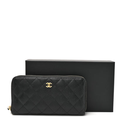 Chanel Caviar Quilted Large Gusset Zip Around Wallet Black 14 of 14