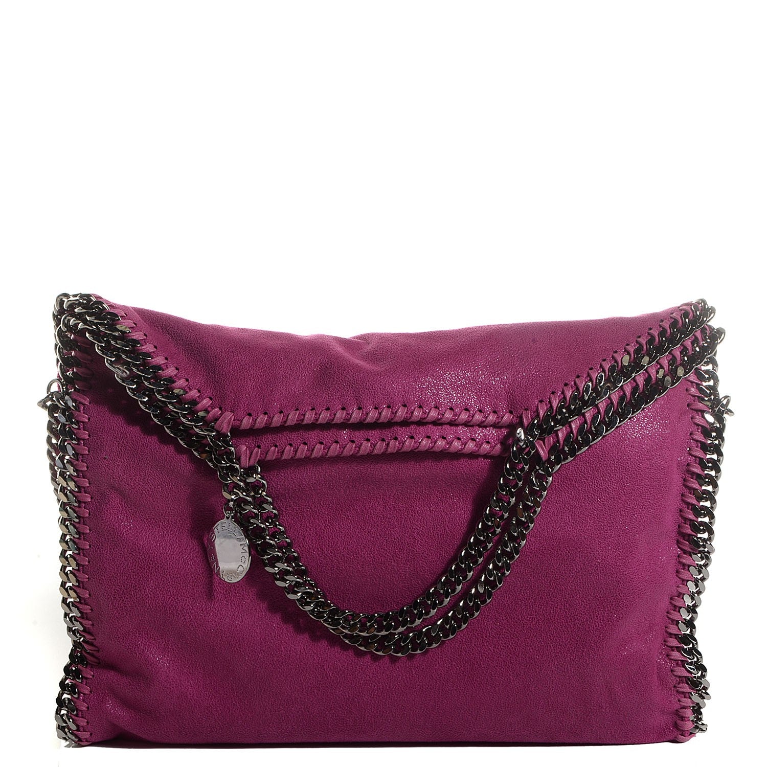 Stella McCartney Faux Leather Shaggy Deer Falabella Small Fold Over Tote Pink 1 of 7