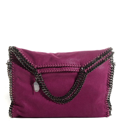 Stella McCartney Faux Leather Shaggy Deer Falabella Small Fold Over Tote Pink 1 of 7