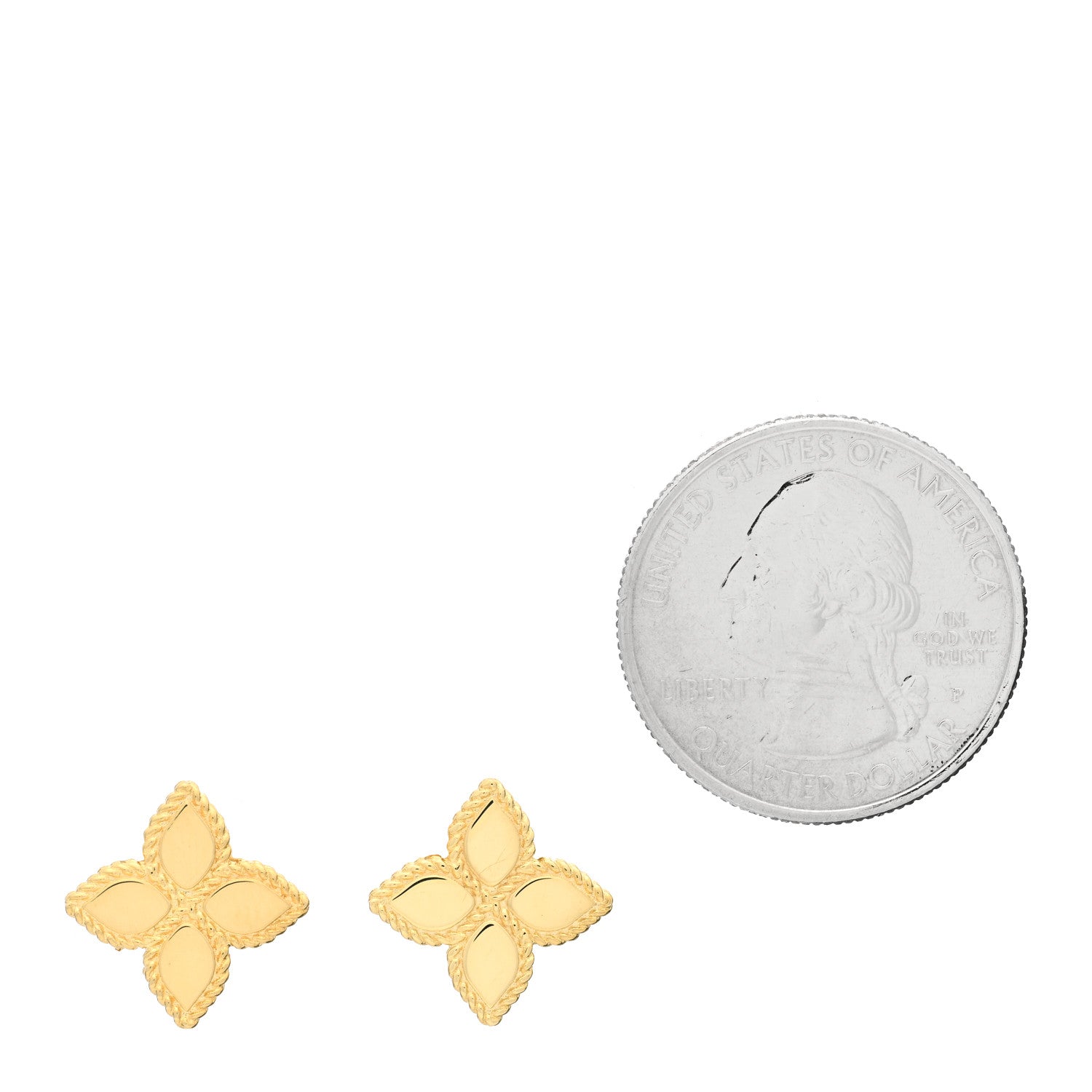 Roberto Coin 18K Yellow Gold Princess Flower Earrings 2 of 4