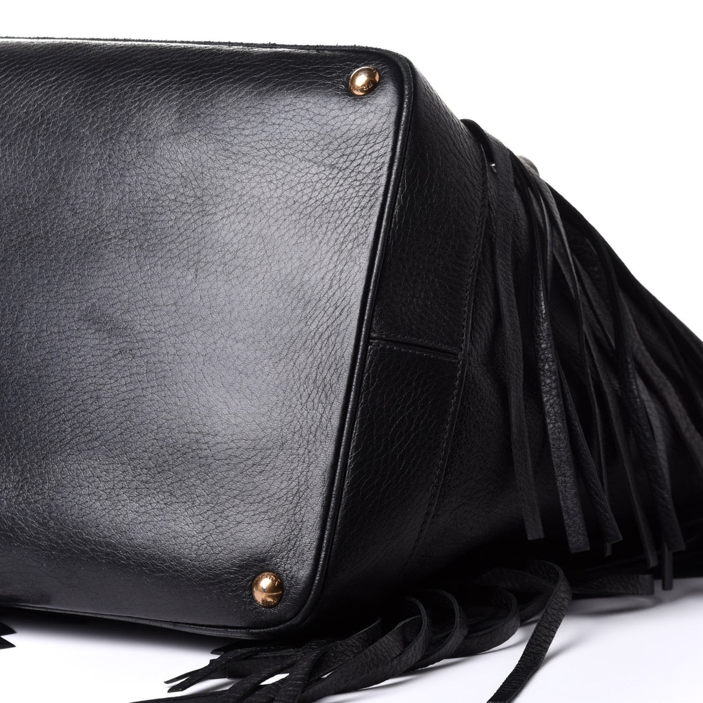 Cervo Deerskin Fringe Tote Black