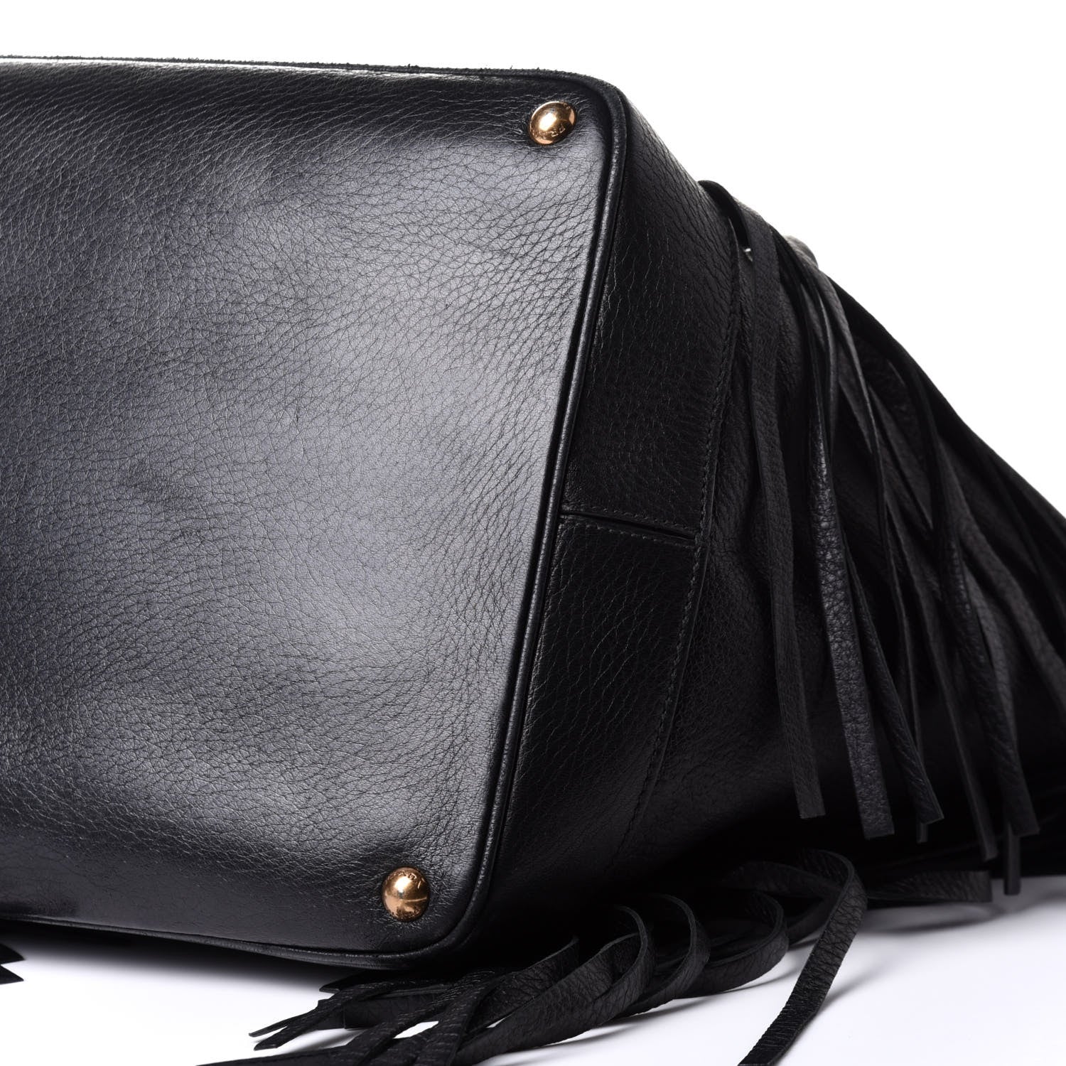 Prada Cervo Deerskin Fringe Tote Black 15 of 22