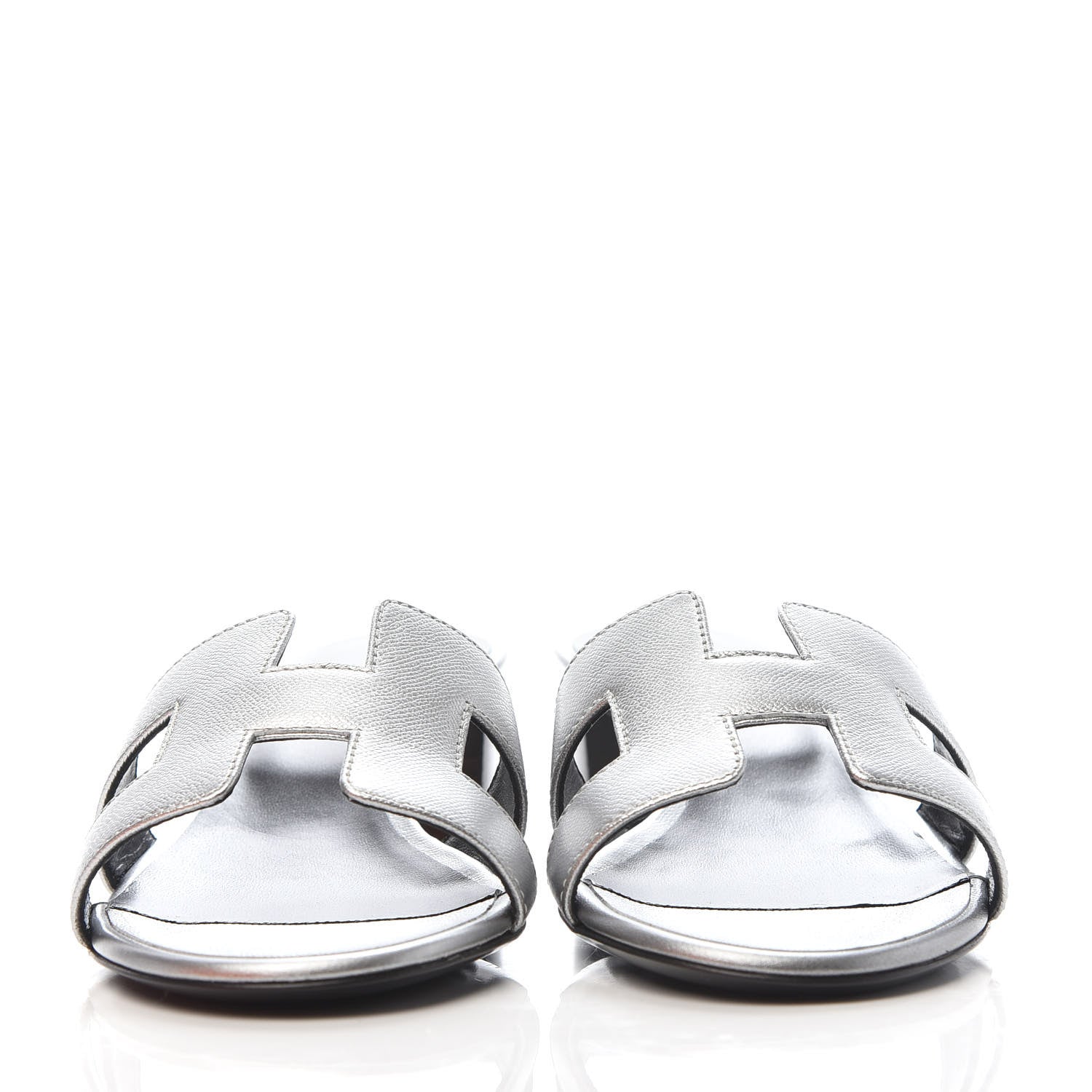 Hermes Metallic Epsom Oasis Sandals 38 Argent 2 of 8