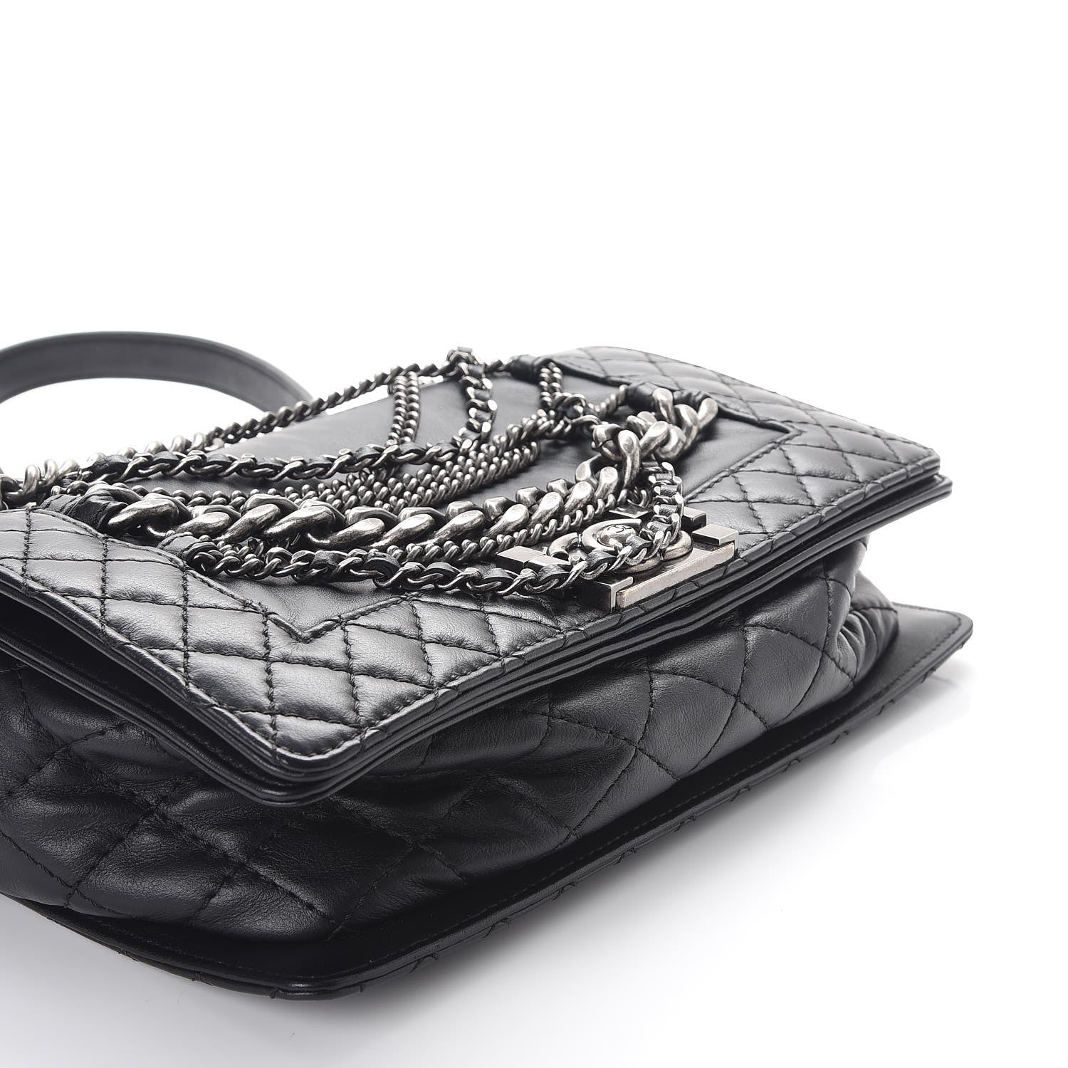 Chanel Calfskin Enchained Medium Boy Flap Black 8 of 9