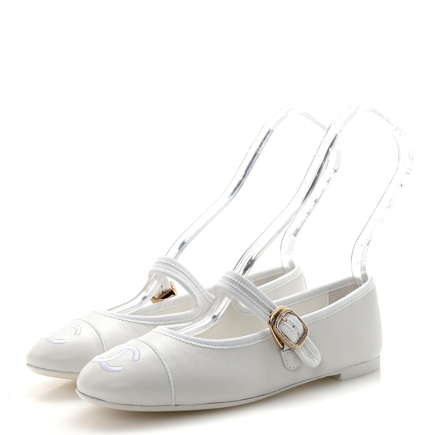 Chanel Lambskin Mary Jane Flats 36 White 4 of 11