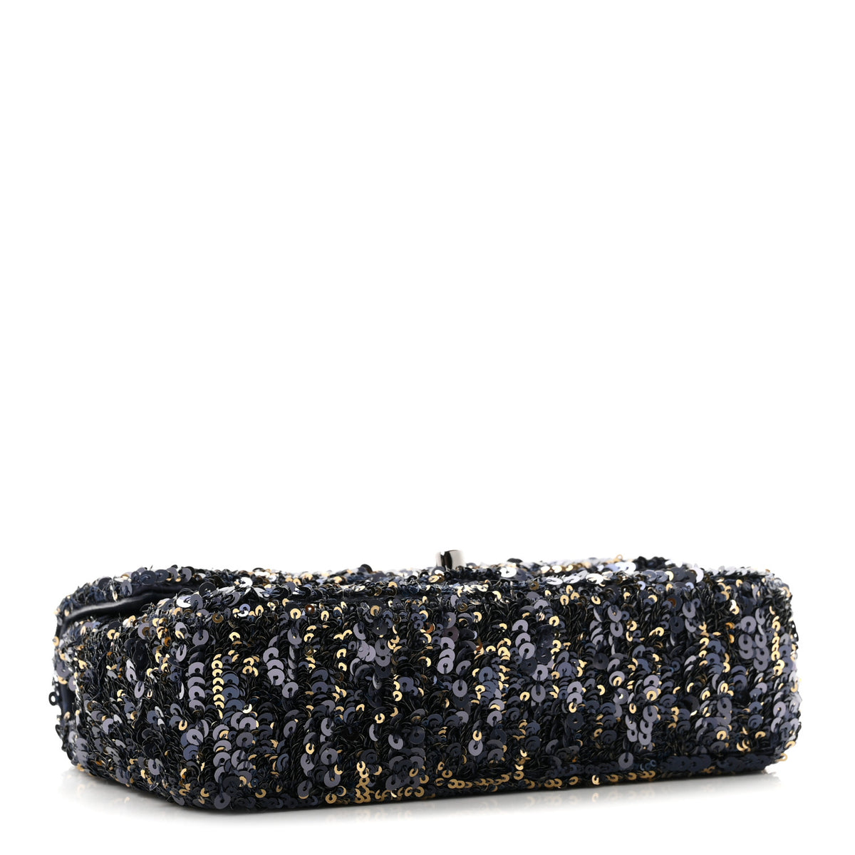 Sequin Mini Rectangular Flap Blue Black Ruthenium
