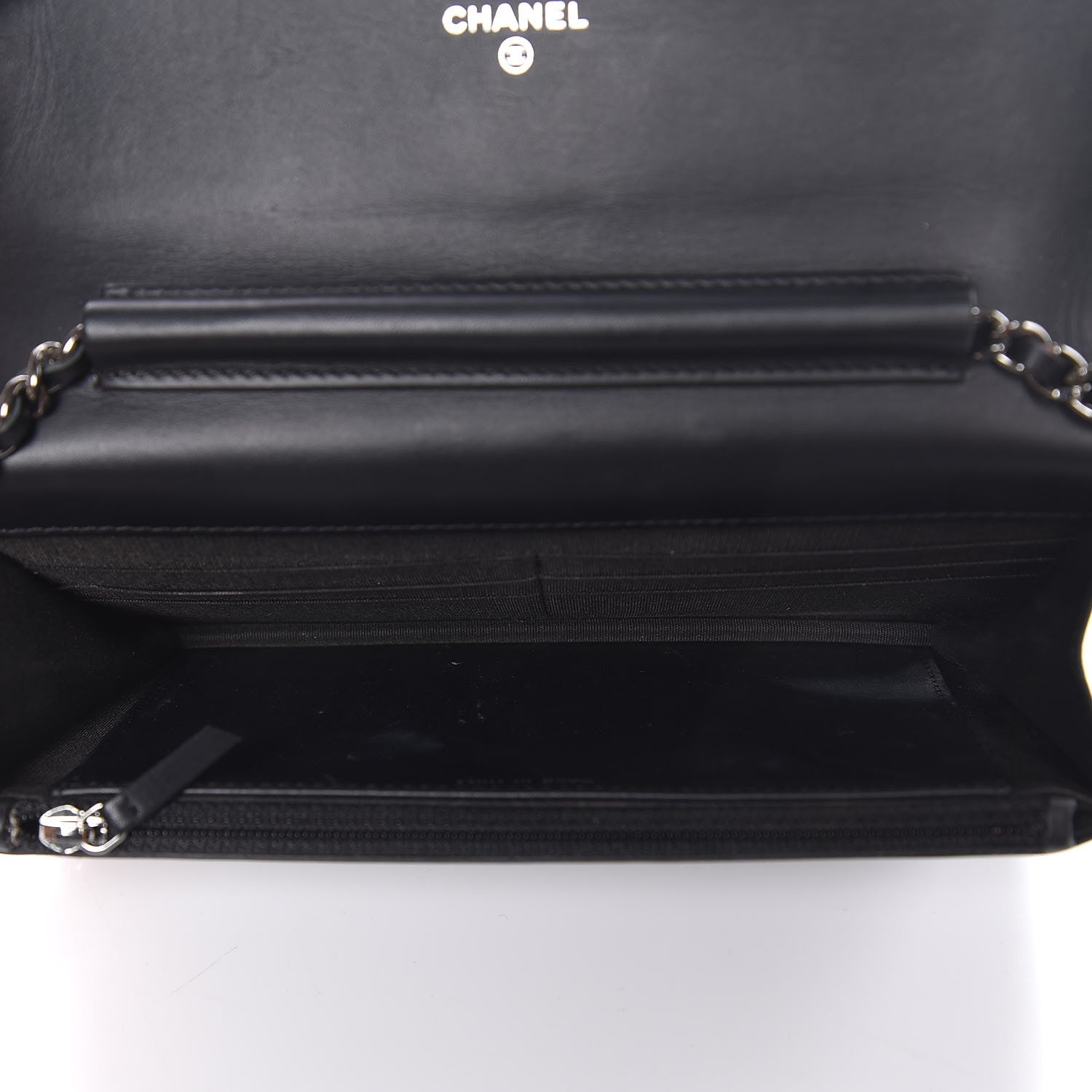 Chanel Patent Calfskin Quilted Boy Wallet On Chain WOC Black 5 of 8