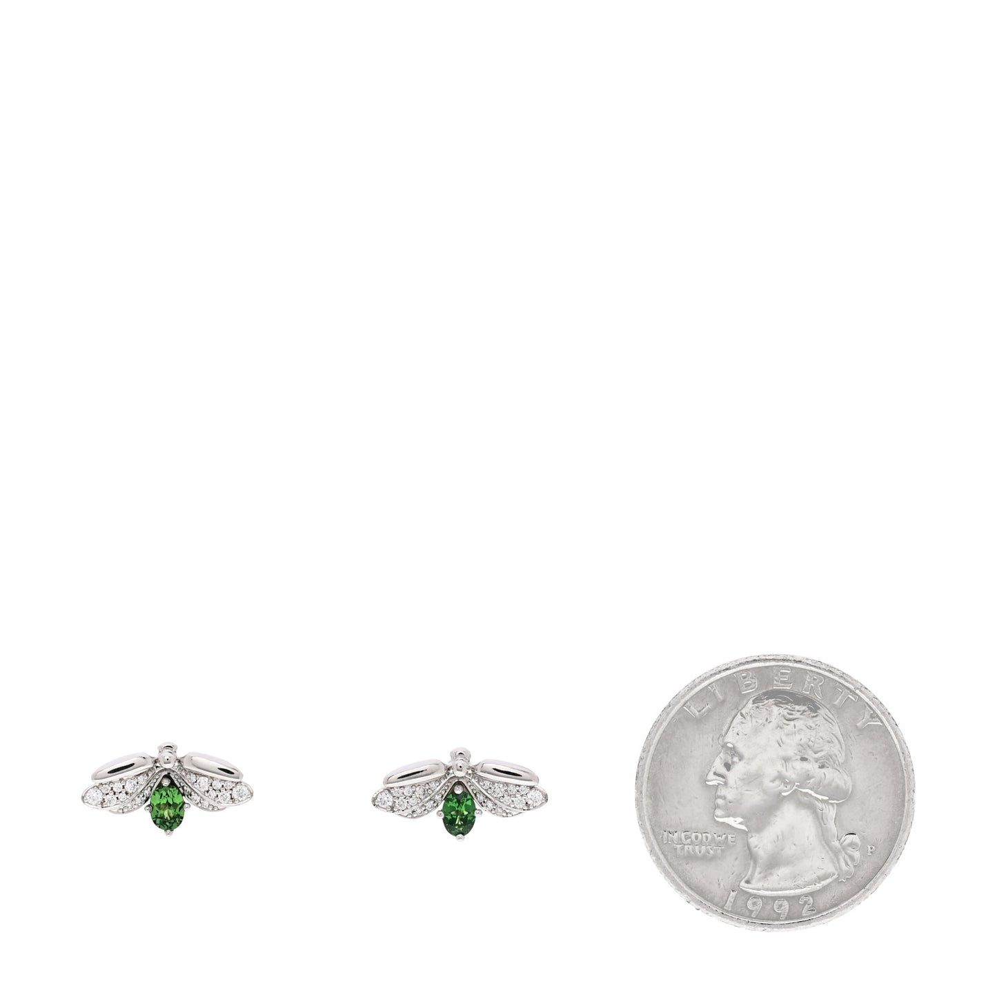 Platinum Diamond Tsavorite Paper Flowers Firefly Earrings