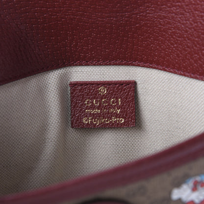 Gucci X DORAEMON Mini Vintage GG Supreme Monogram Web Slim Belt Bag Beige Cherry Red 8 of 9