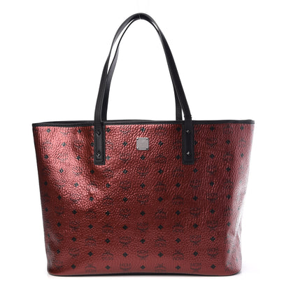 MCM Metallic Visetos Large Anya Shopper Tote Scooter Red 1 of 8