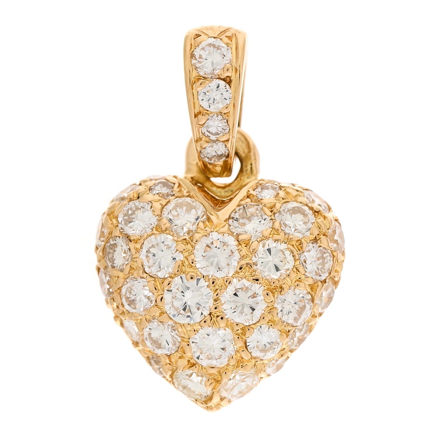 Cartier 18K Yellow Gold Diamond Mini Heart Paved Pendant 1 of 4