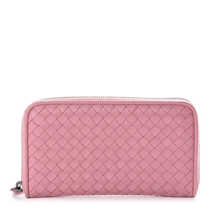 Bottega Veneta Nappa Intrecciato Zip Around Wallet Pink 1 of 7