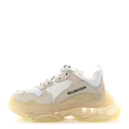 Balenciaga Fabric Mesh Clear Sole Womens Triple S Sneakers 38 White 1 of 8