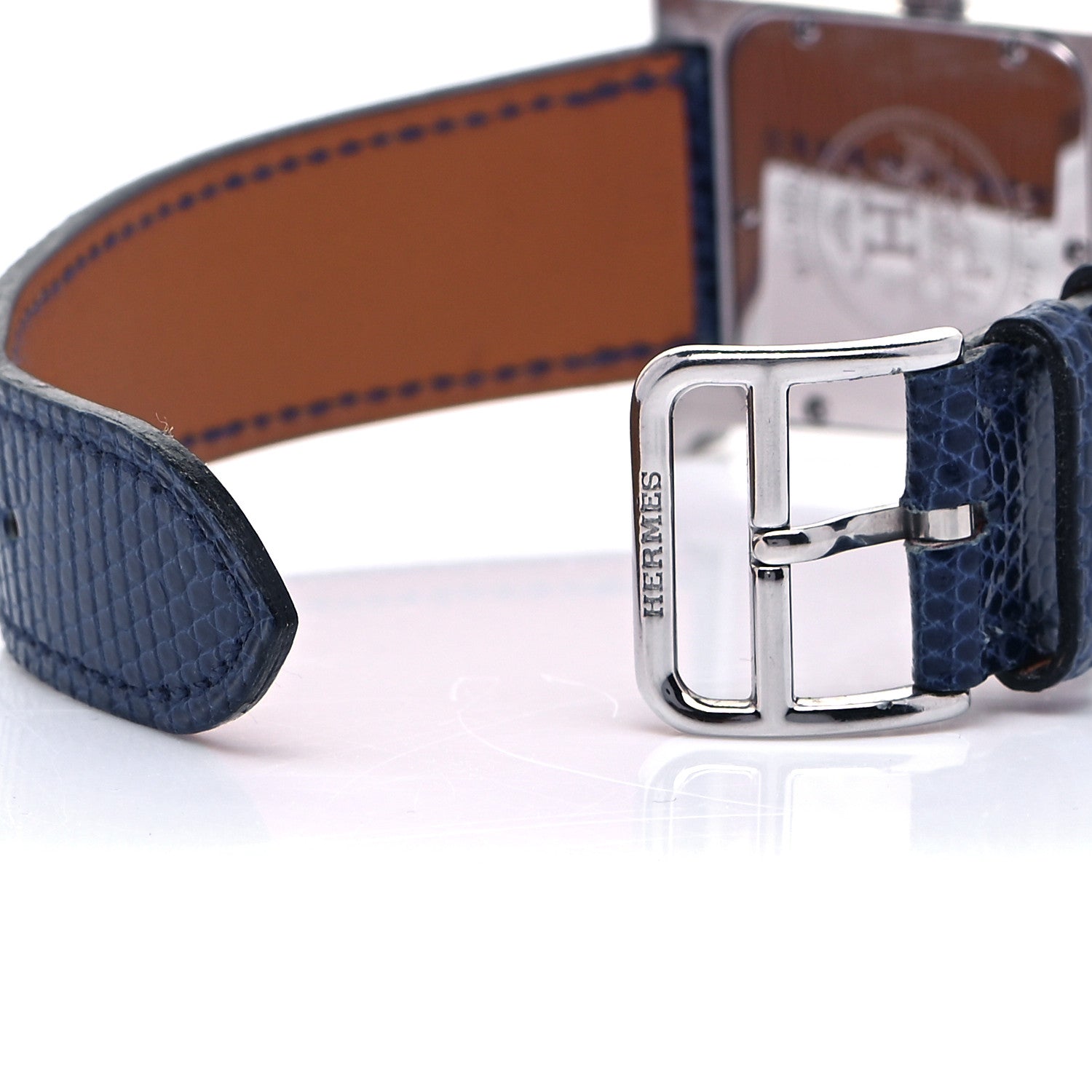 Hermes Stainless Steel Lizard 26mm Heure H Hour Quartz Watch Mykonos 5 of 7