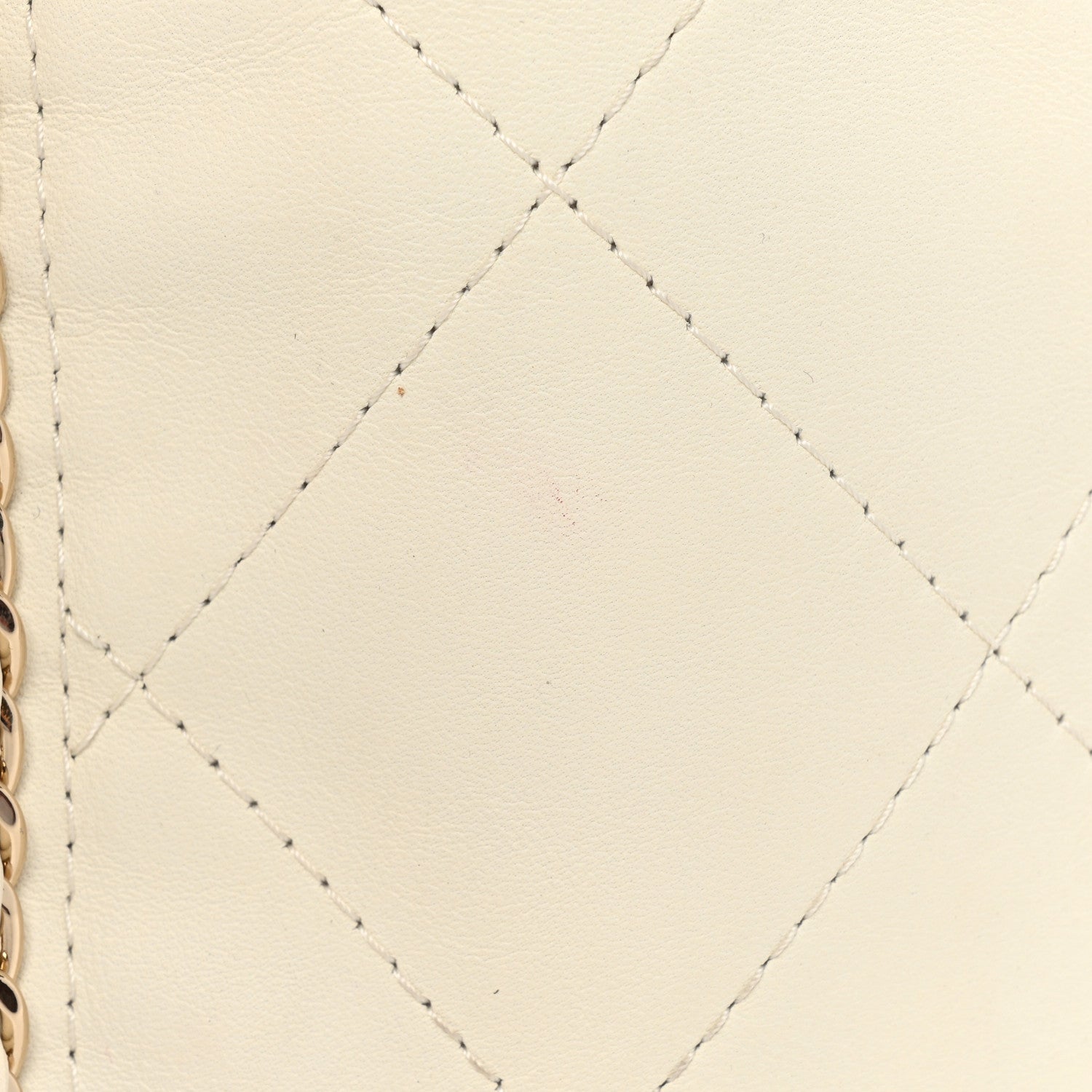 Chanel Calfskin Quilted Small Chain Flat Tote White 14 of 14