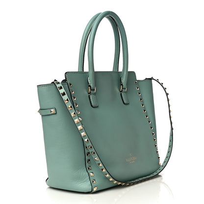 Valentino Garavani Vitello Rockstud Double Handle Tote Morning Dew 3 of 12