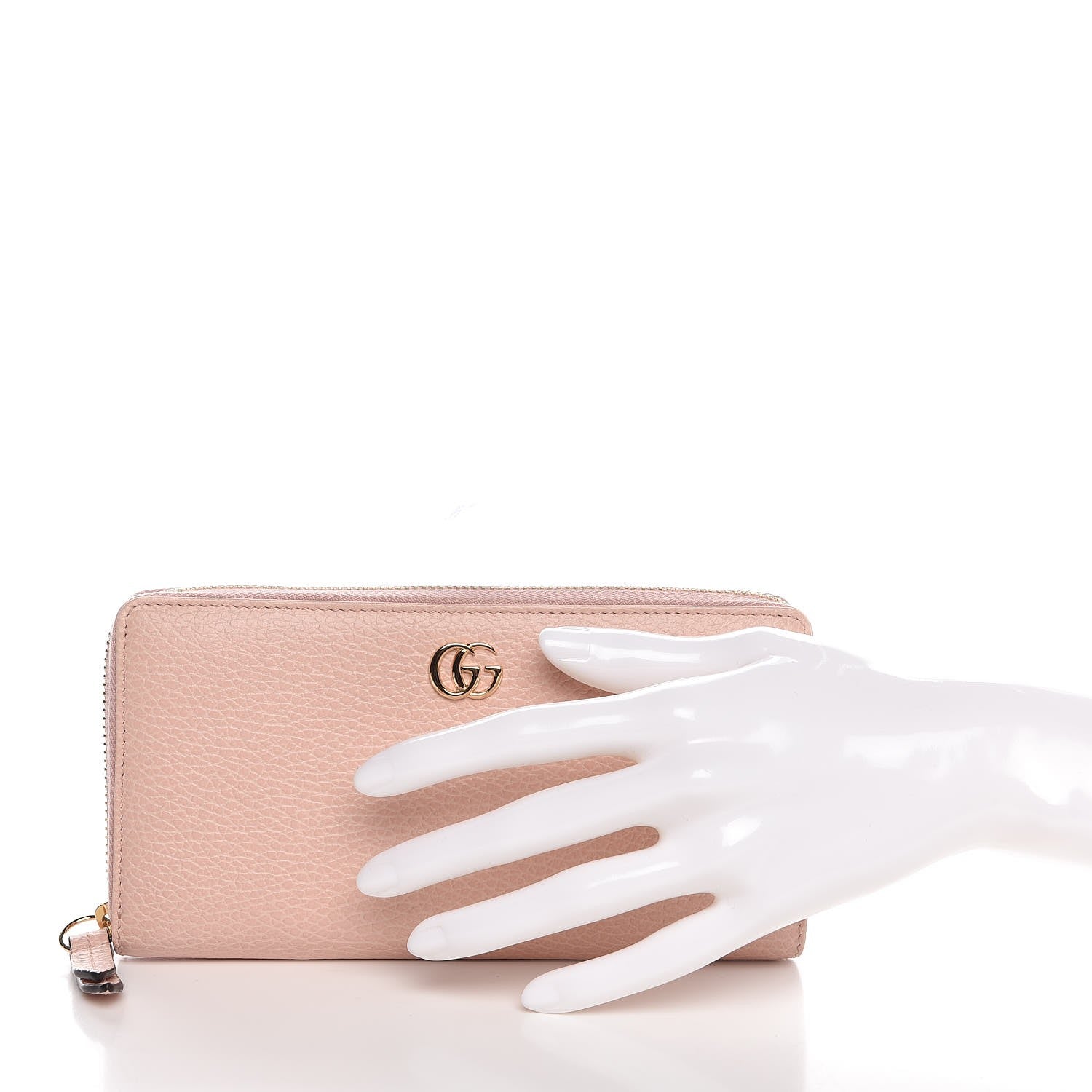 Gucci Dollar Calfskin GG Marmont Zip Around Wallet Perfect Pink 2 of 8