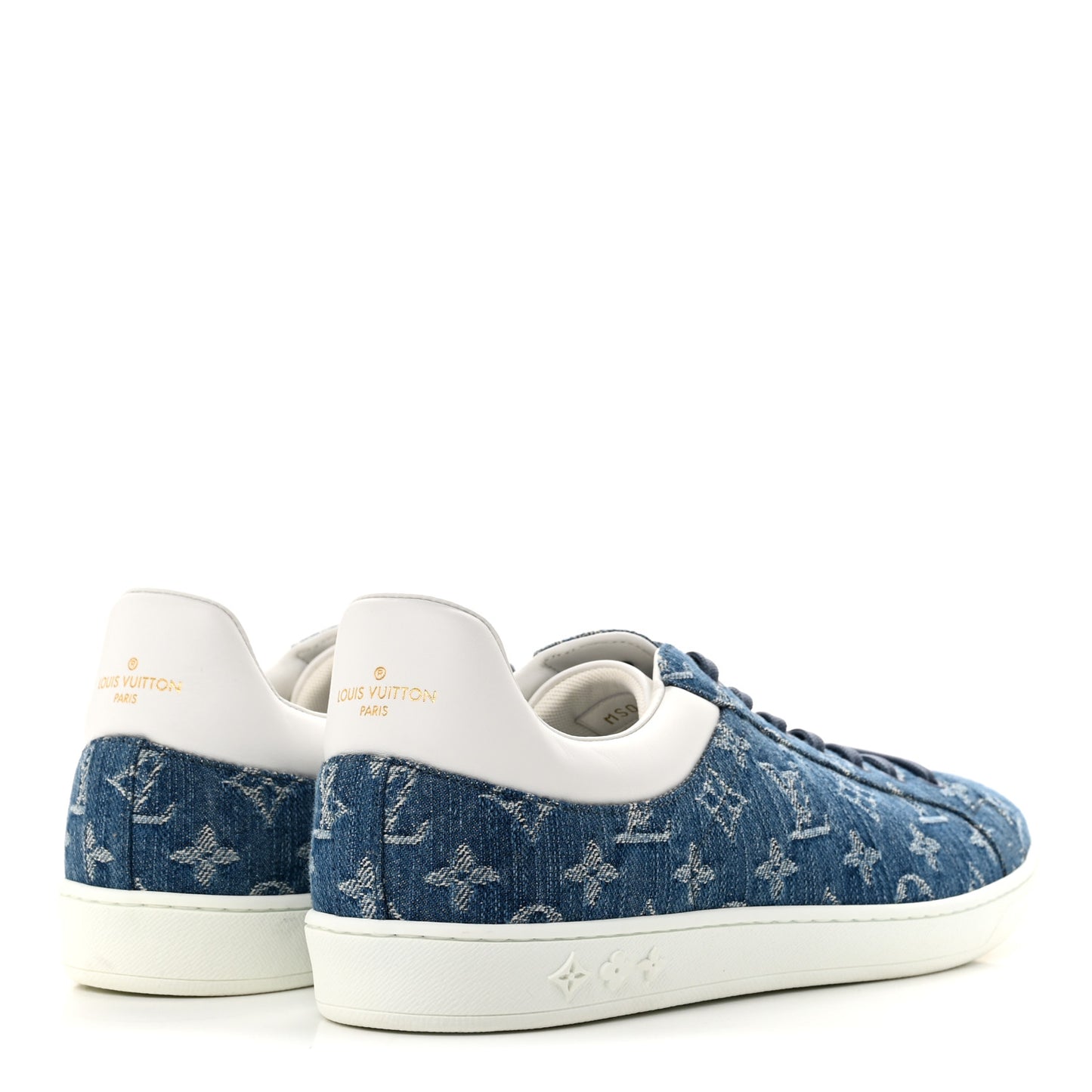 Denim Monogram Mens Luxembourg Sneakers 10 Bleu Jeans Blue