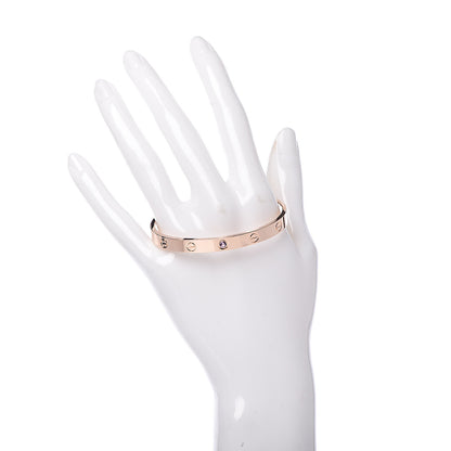 Cartier 18K Pink Gold Pink Sapphire LOVE Cuff Bracelet 17 2 of 6