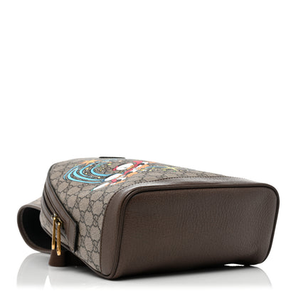 Gucci X DISNEY GG Supreme Monogram Donald Duck Small Interlocking G Dome Backpack Beige Multicolor New Acero 4 of 9