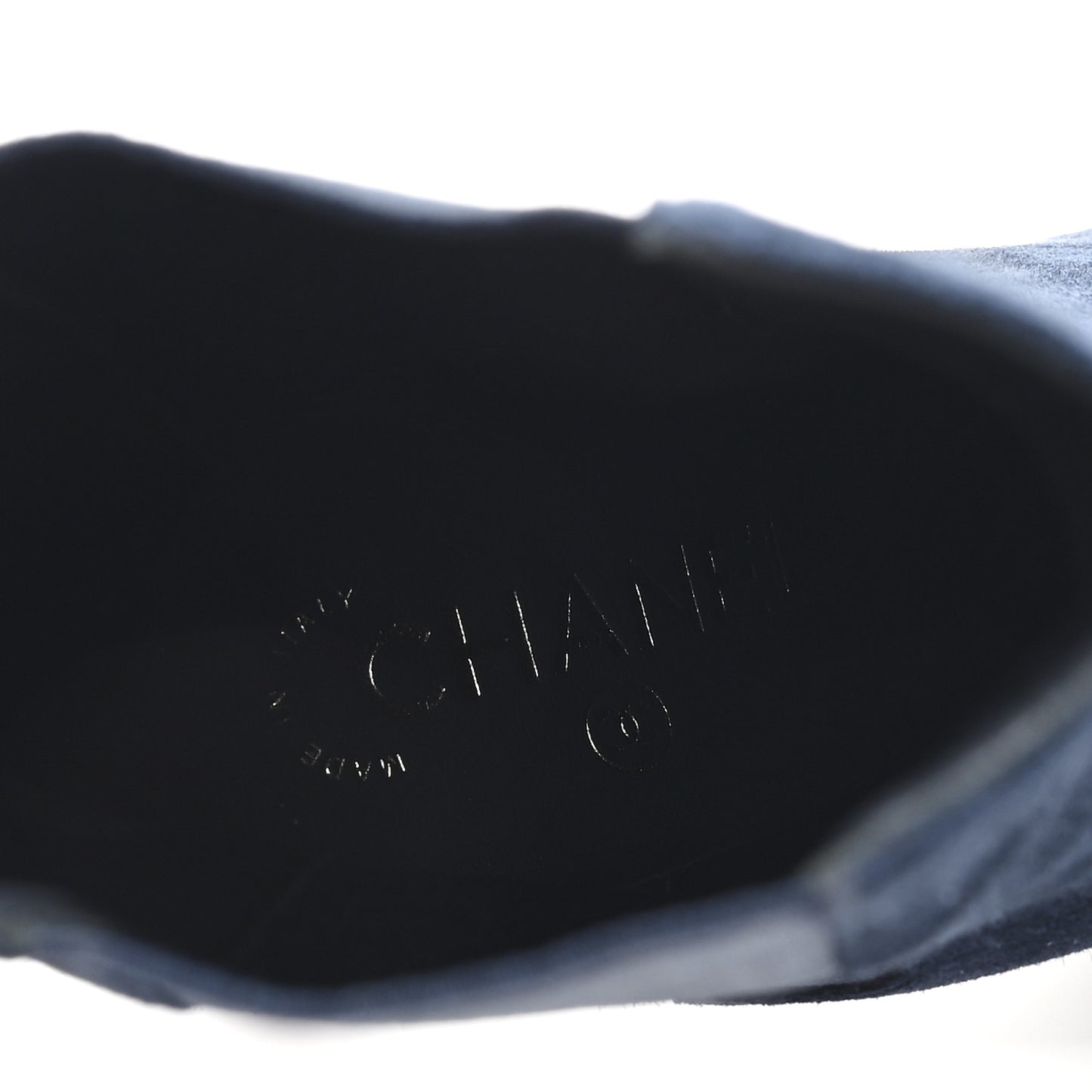 Suede Pearl CC Ankle Boots 38.5 Navy Blue