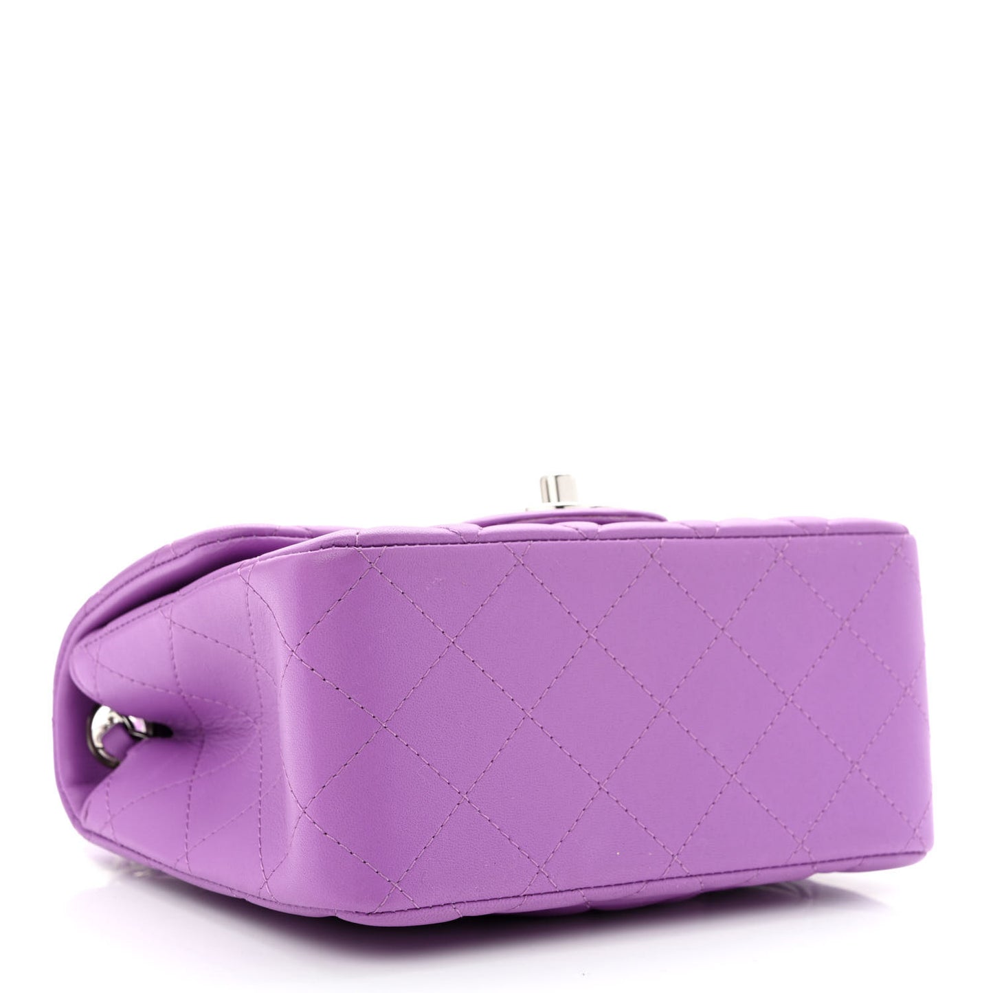 Lambskin Quilted Mini Square Flap Purple