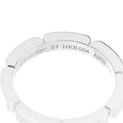 Cartier 18K White Gold Diamond Maillon Panthere Half Diamond Wedding Band Ring 51 5.75 4 of 4
