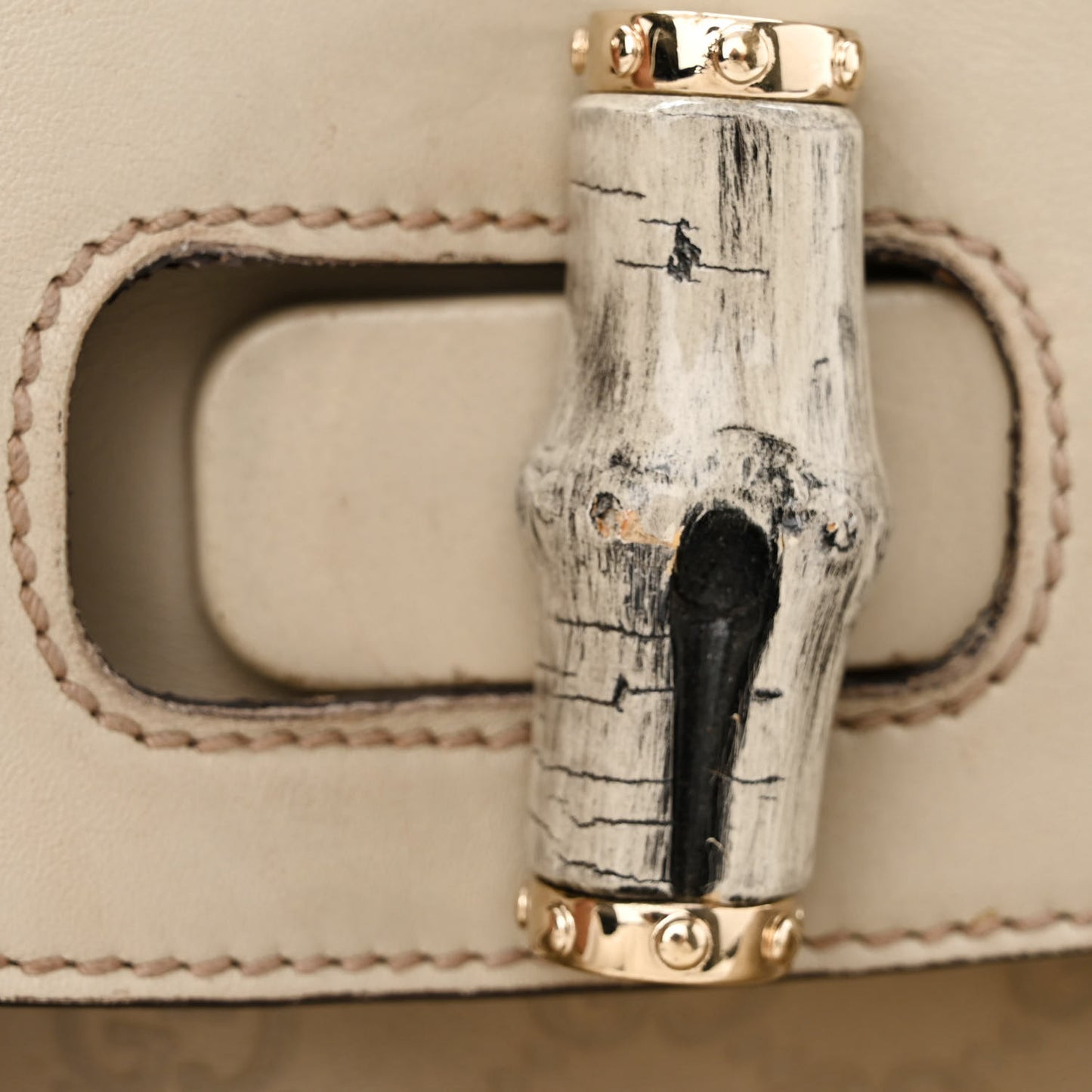 Guccissima Pop Bamboo Top Handle Tote Off White