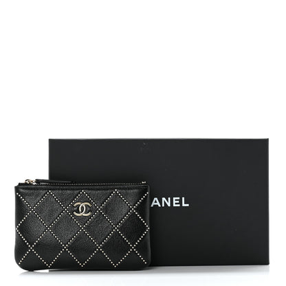 Chanel Shiny Lambskin Studded Rock The Diamond CC Small Cosmetic Case Black 8 of 8