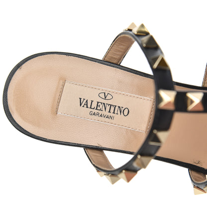 Valentino Garavani Calfskin Rockstud 60mm Caged Slide Sandals 37.5 Black 6 of 12