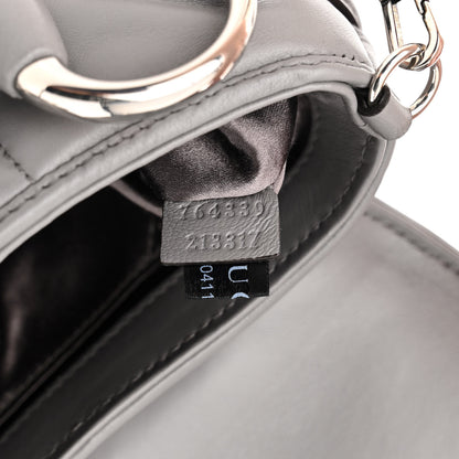 Gucci Nappa Vertical Matelasse Small Maxi Horsebit Chain Shoulder Bag Gray 7 of 14
