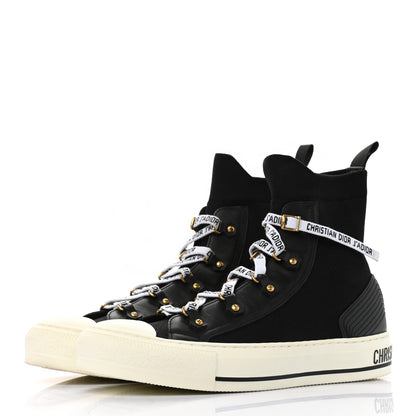 Christian Dior Technical Knit Calfskin Womens Walk'N'Dior High Top Sneakers 39 Black 3 of 9