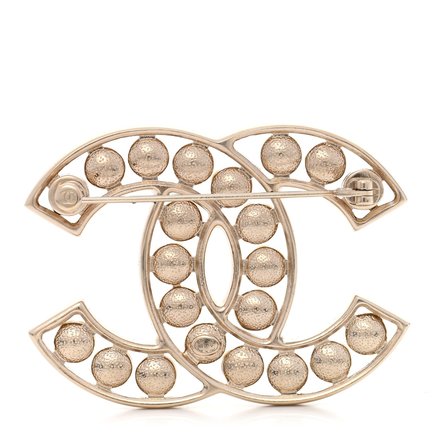 Chanel Pearl CC Brooch Light Gold 3 of 6