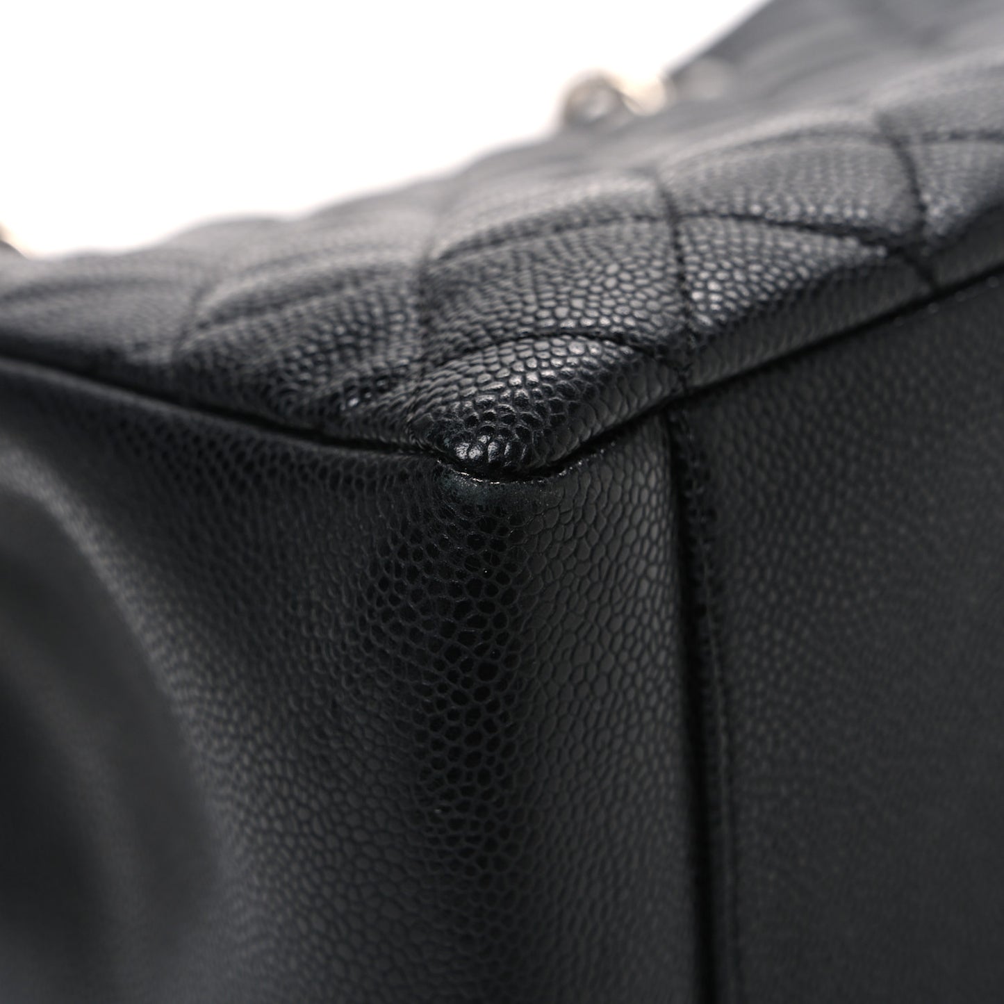 Caviar Quilted Grand Shopping Tote GST Black