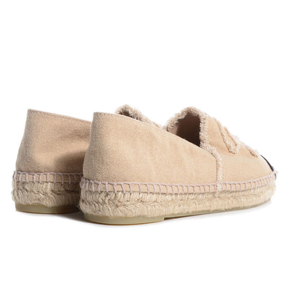Chanel Toile CC Espadrilles Beige Black 39 3 of 6