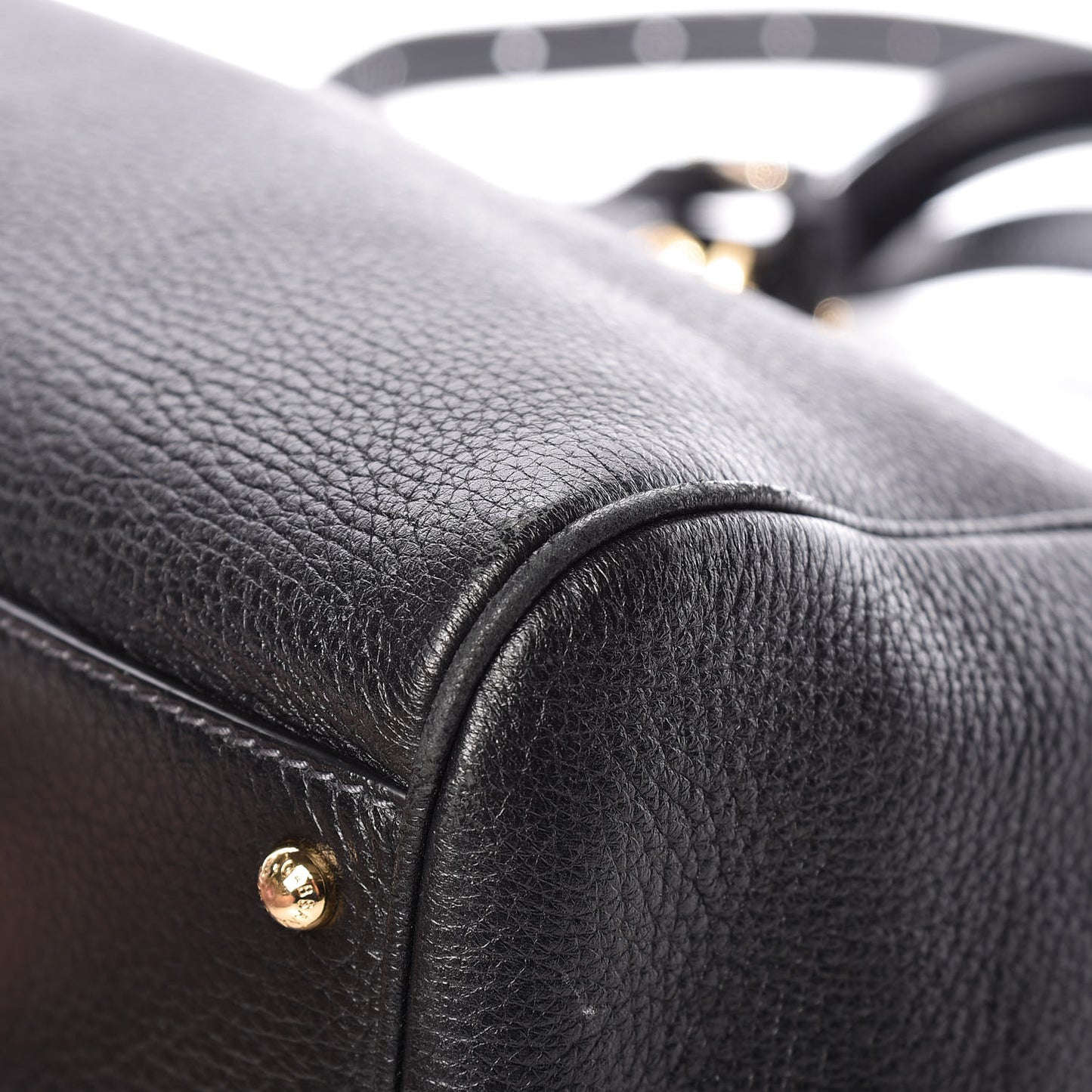 Grained Deerskin Medium Miss Sicily Satchel Black