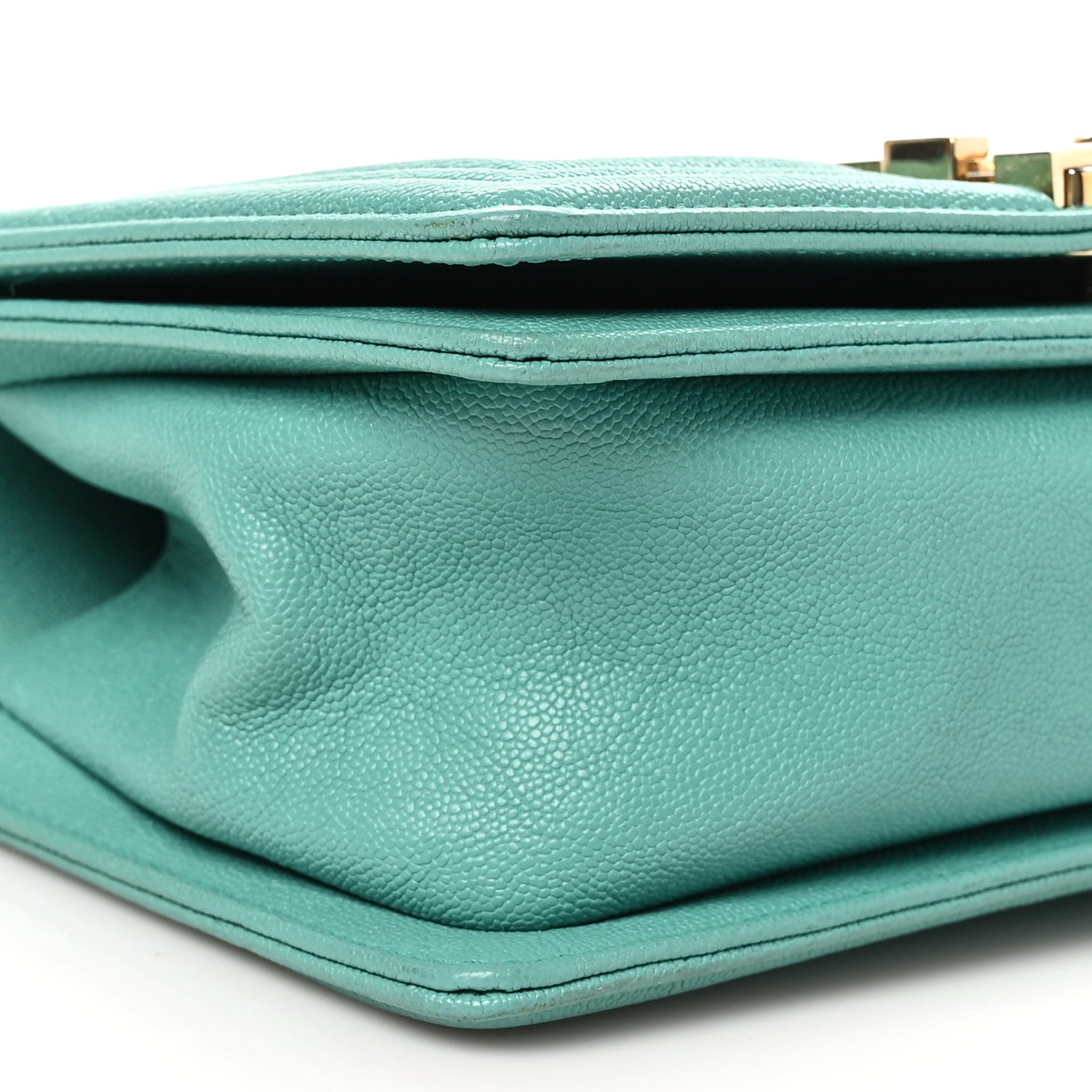 Chanel Caviar Chevron Quilted Small Boy Flap Green 9 of 10