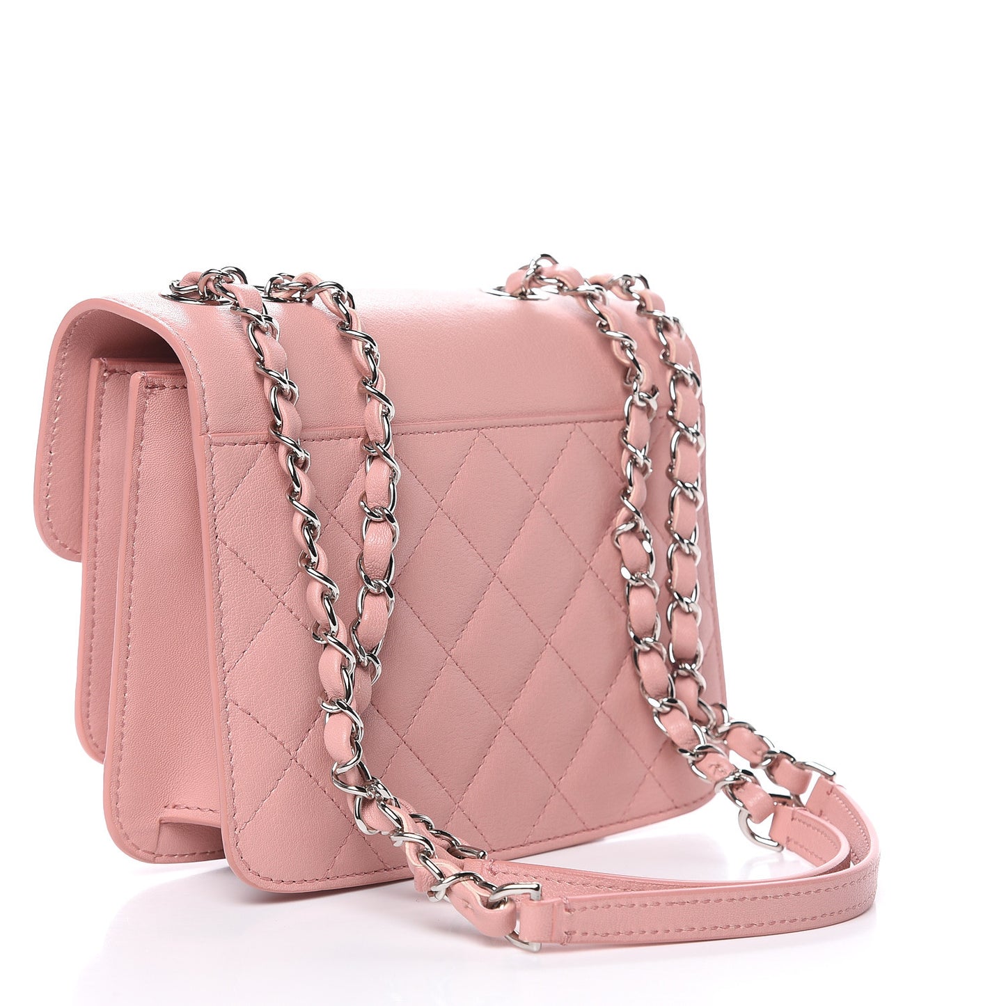 Lambskin Quilted CC Box Flap Light Pink