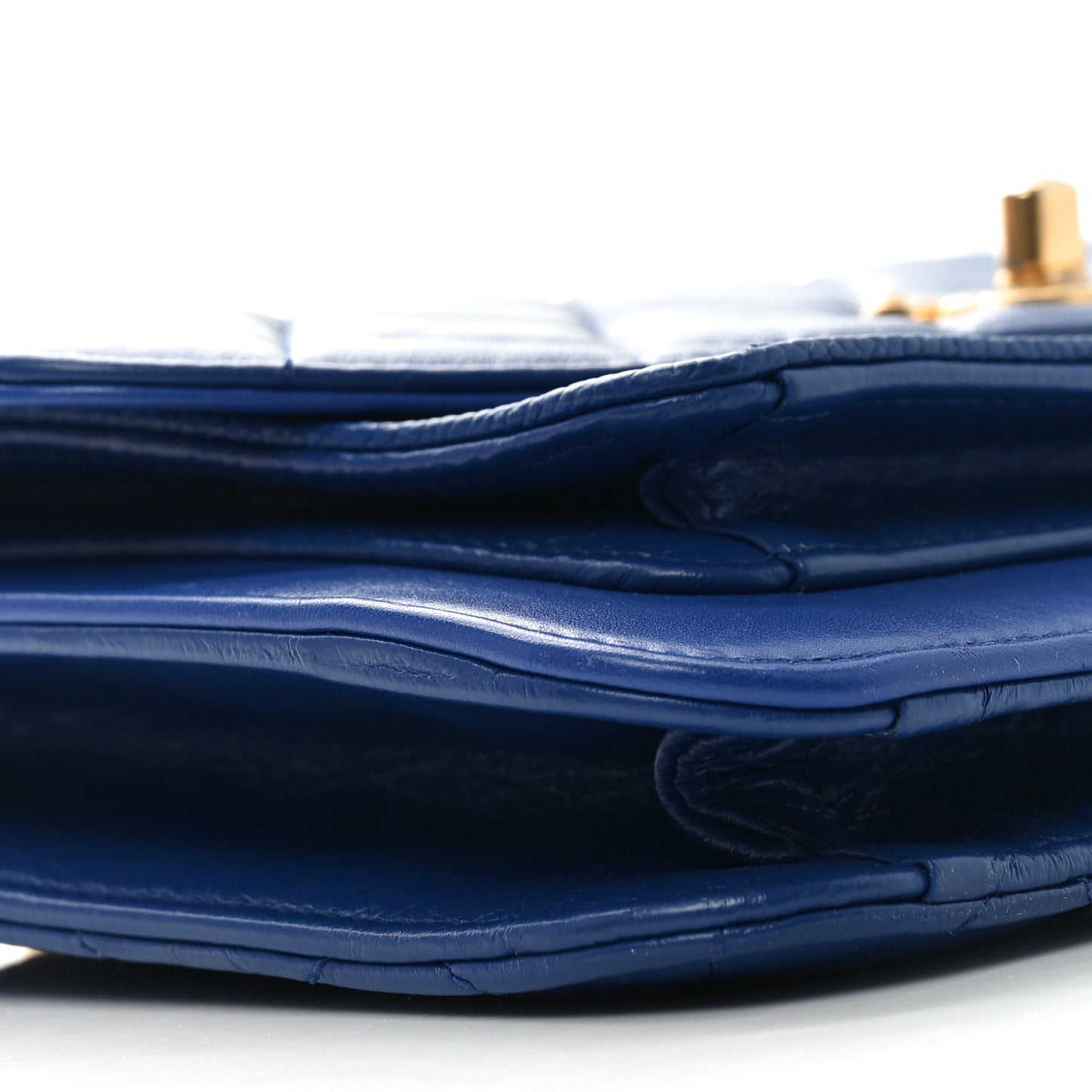 Calfskin Caviar Quilted Chain Handle Flap Blue