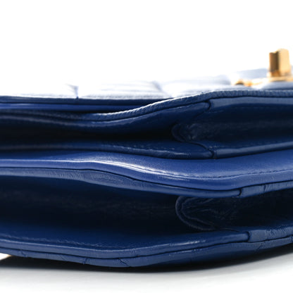 Chanel Calfskin Caviar Quilted Chain Handle Flap Blue 8 of 9
