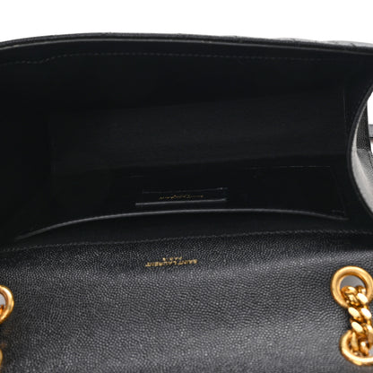 Saint Laurent Grain De Poudre Matelasse Chevron Medium Monogram Satchel Black 5 of 11