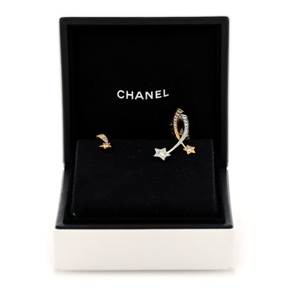 Chanel 18K Yellow White Gold Diamond Etoile Filante Earrings 5 of 5