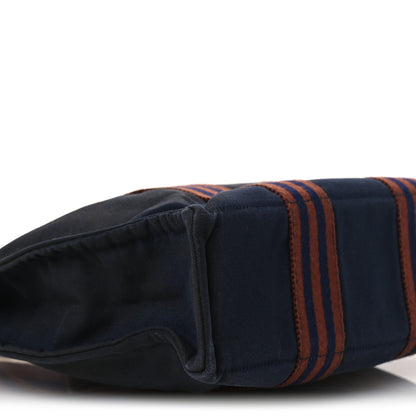 Hermes Canvas Tout Fourre PM Navy Brown 8 of 14