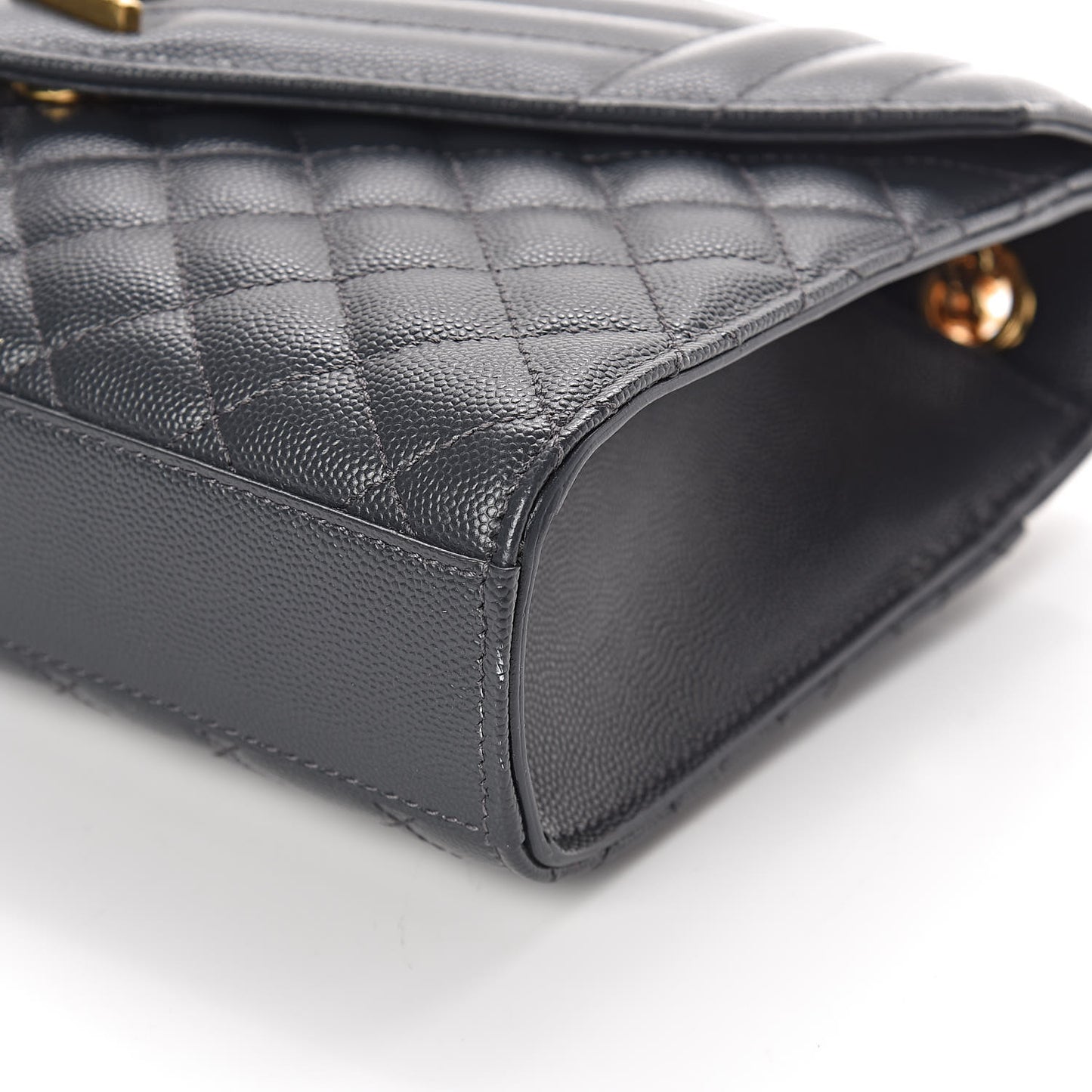 Grain De Poudre Textured Mixed Matelasse Triquilt Medium Monogram Satchel Dark Smog