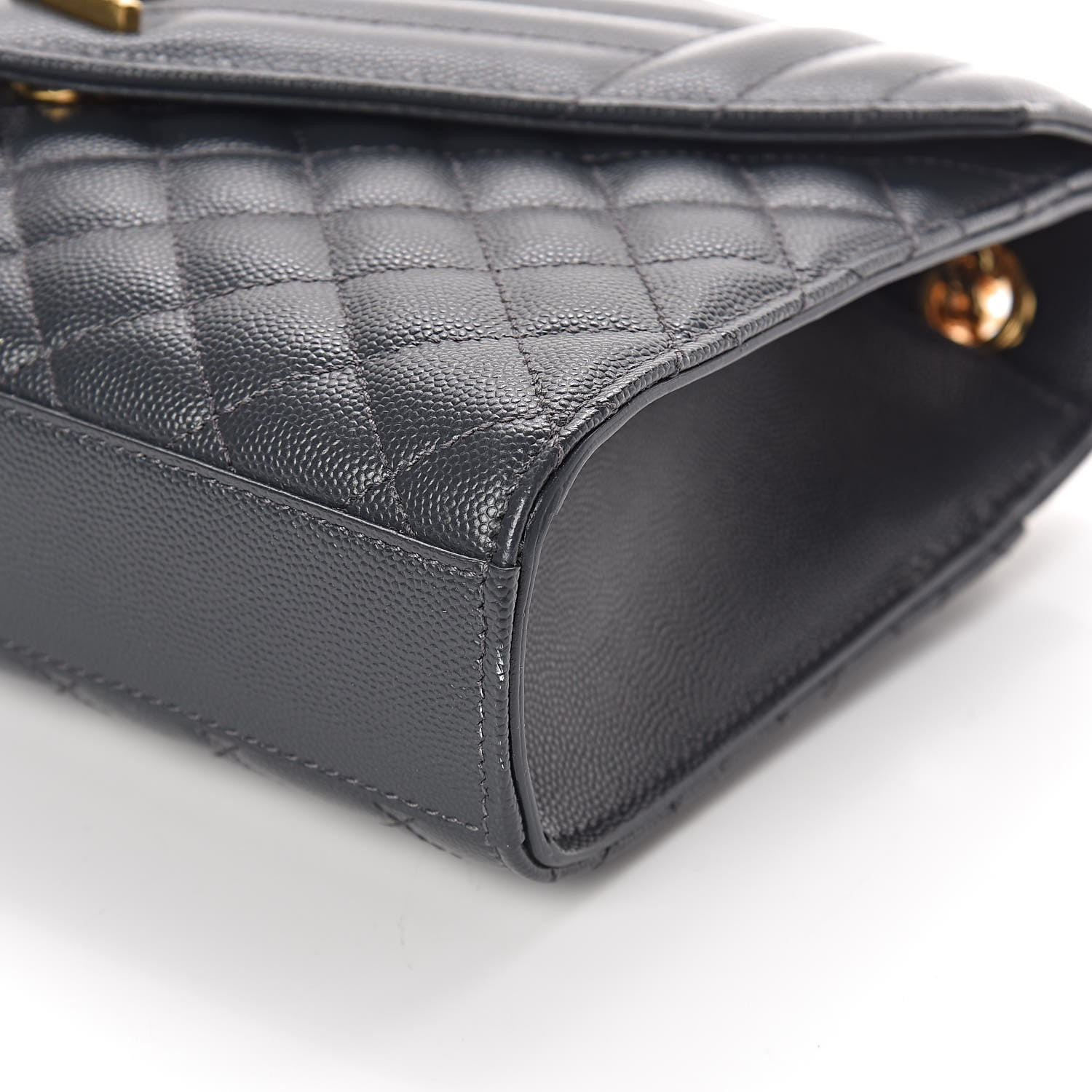 Saint Laurent Grain De Poudre Textured Mixed Matelasse Triquilt Medium Monogram Satchel Dark Smog 9 of 10