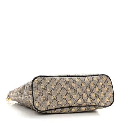 Gucci Soft GG Supreme Monogram Bees Small Crossbody Tote Beige Oro Black 4 of 13