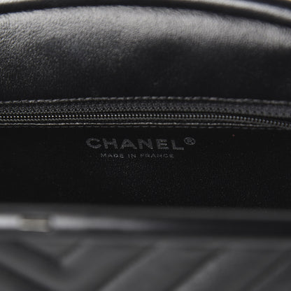 Chanel Lambskin Chevron Quilted Timeless Clutch Black 7 of 9