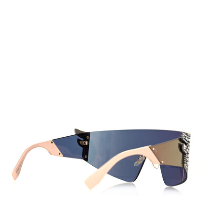 Fendi Mirrored Crystal Embellished FFreedom Shield Sunglasses FF 0382/S Pink 5 of 8