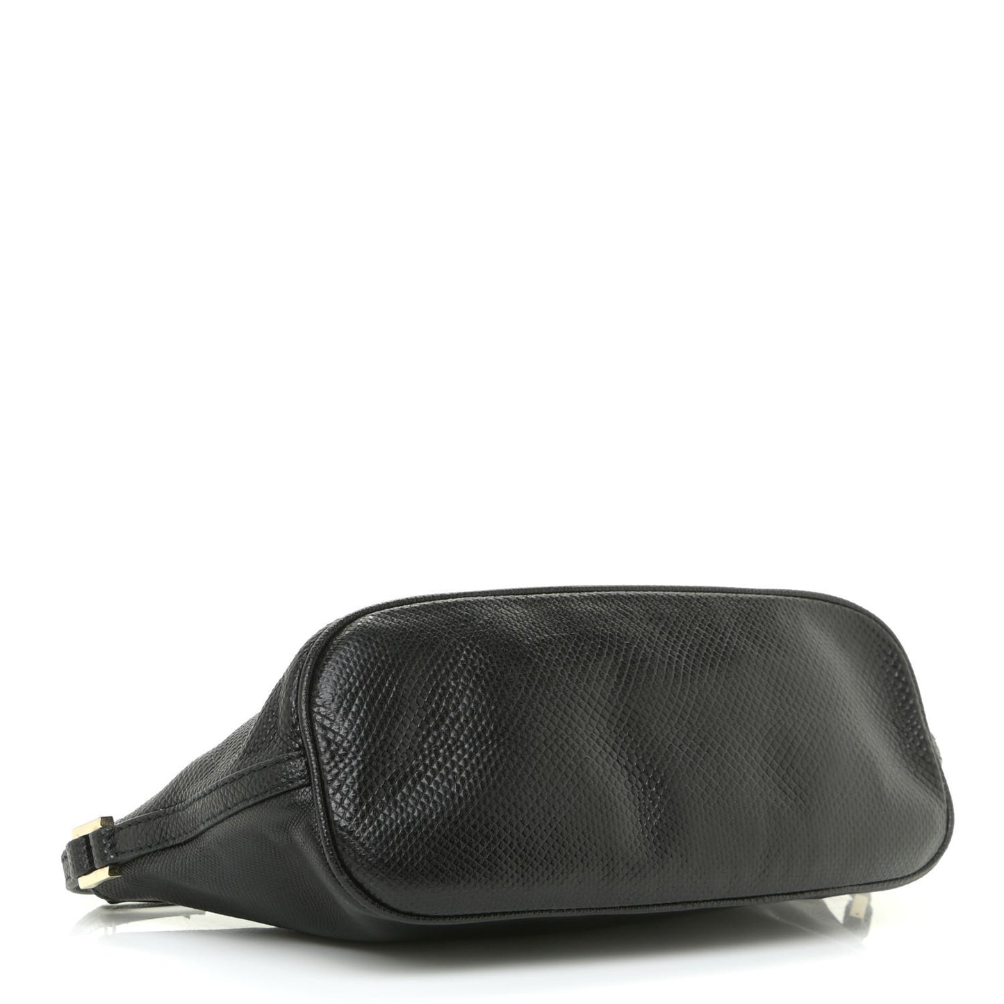 Calfskin Lizard Embossed Boat Pochette Black