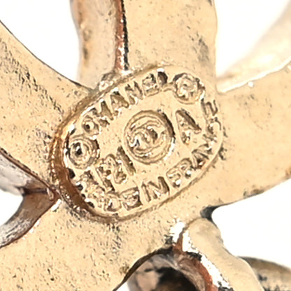 Chanel Crystal CC Medallion Drop Earrings Gold 4 of 4